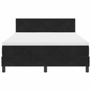 Box spring seng med hovedgærde Sort 160 x 200 cm Fløjl - xlshop.dk