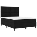 Box spring seng med hovedgærde Sort 160 x 200 cm Stof - xlshop.dk