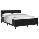 Box spring seng med hovedgærde Sort 190 x 140 cm Fløjl - xlshop.dk