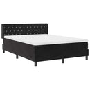 Box spring seng med hovedgærde Sort 200 x 140 cm Fløjl - xlshop.dk