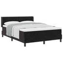 Box spring seng med hovedgærde Sort 200 x 160 cm Fløjl - xlshop.dk