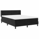 Box spring seng med hovedgærde Sort 200 x 160 cm Fløjl - xlshop.dk