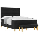 Box spring seng med hovedgærde Sort 200 x 160 cm Stof - xlshop.dk
