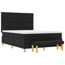 Box spring seng med hovedgærde Sort 200 x 160 cm Stof - xlshop.dk