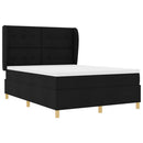 Box spring seng med hovedgærde Sort 200 x 160 cm Stof - xlshop.dk