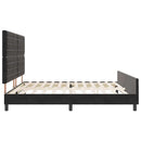 Box spring seng med hovedgærde Sort 200 x 200 cm Fløjl - xlshop.dk