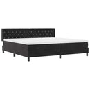 Box spring seng med hovedgærde Sort 200 x 200 cm Fløjl - xlshop.dk