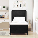 Box spring seng med hovedgærde Sort 200 x 80 cm Fløjl - xlshop.dk