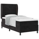 Box spring seng med hovedgærde Sort 200 x 80 cm Fløjl - xlshop.dk