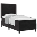 Box spring seng med hovedgærde Sort 80 x 200 cm Fløjl - xlshop.dk