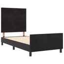 Box spring seng med hovedgærde Sort 80 x 200 cm Fløjl - xlshop.dk