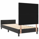 Box spring seng med hovedgærde Sort 80 x 200 cm Fløjl - xlshop.dk