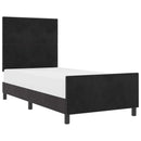Box spring seng med hovedgærde Sort 80 x 200 cm Fløjl - xlshop.dk