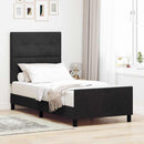 Box spring seng med hovedgærde Sort 80 x 200 cm Fløjl - xlshop.dk