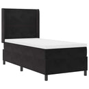 Box spring seng med hovedgærde Sort 80 x 200 cm Fløjl - xlshop.dk
