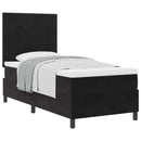 Box spring seng med hovedgærde Sort 80 x 200 cm Fløjl - xlshop.dk