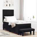Box spring seng med hovedgærde Sort 80 x 200 cm Stof - xlshop.dk