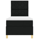Box spring seng med hovedgærde Sort 80 x 200 cm Stof - xlshop.dk