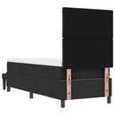Box spring seng med hovedgærde Sort 80 x 200 cm Stof - xlshop.dk