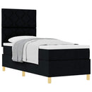 Box spring seng med hovedgærde Sort 80 x 200 cm Stof - xlshop.dk