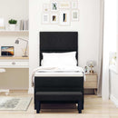 Box spring seng med hovedgærde Sort 80 x 200 cm Stof - xlshop.dk