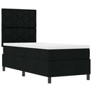 Box spring seng med hovedgærde Sort 80 x 200 cm Stof - xlshop.dk
