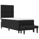 Box spring seng med hovedgærde Sort 80 x 200 cm Stof - xlshop.dk