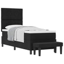 Box spring seng med hovedgærde Sort 80 x 200 cm Stof - xlshop.dk