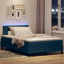 Box spring seng med LED-lysstrimler Blå 120 x 190 cm Stof - xlshop.dk