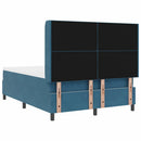 Box spring seng med LED-lysstrimler Blå 140 x 200 cm Fløjl - xlshop.dk