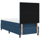 Box spring seng med LED-lysstrimler Blå 90 x 190 cm Stof - xlshop.dk