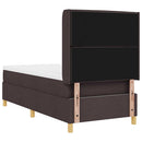 Box spring seng med LED-lysstrimler Brun 100 x 200 cm Stof - xlshop.dk
