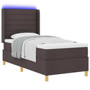Box spring seng med LED-lysstrimler Brun 100 x 200 cm Stof - xlshop.dk