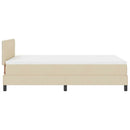 Box spring seng med LED-lysstrimler Creme 120 x 190 cm Stof - xlshop.dk