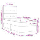 Box spring seng med LED-lysstrimler Creme 80 x 200 cm Stof - xlshop.dk