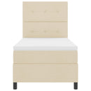 Box spring seng med LED-lysstrimler Creme 80 x 200 cm Stof - xlshop.dk