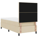 Box spring seng med LED-lysstrimler Creme 80 x 200 cm Stof - xlshop.dk