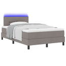 Box spring seng med LED-lysstrimler Gråbrun 120 x 200 cm Stof - xlshop.dk
