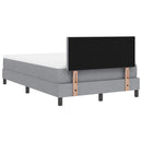 Box spring seng med LED-lysstrimler Lysegrå 120 x 190 cm Stof - xlshop.dk