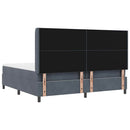 Box spring seng med LED-lysstrimler Mørkegrå 200 x 200 cm Fløjl - xlshop.dk
