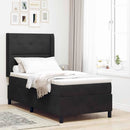 Box spring seng med LED-lysstrimler Sort 80 x 200 cm Fløjl - xlshop.dk