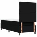 Box spring seng med LED-lysstrimler Sort 80 x 200 cm Stof - xlshop.dk