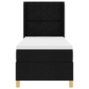 Box spring seng med LED-lysstrimler Sort 80 x 200 cm Stof - xlshop.dk