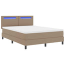 Box spring seng med madras Cappuccino 140 x 190 cm Kunstlæder - xlshop.dk