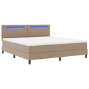 Box spring seng med madras Cappuccino 180 x 200 cm Kunstlæder - xlshop.dk