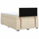 Box Spring Seng med Madras og LED Cremefarvet 120 x 190 cm Stof - xlshop.dk