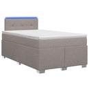Box Spring Seng med Madras og LED Gråbrun 120 x 190 cm Stof - xlshop.dk