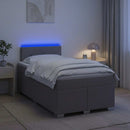 Box Spring Seng med Madras og LED Gråbrun 120 x 190 cm Stof - xlshop.dk