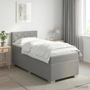 Box Spring Seng med Madras og LED Lysegrå 100 x 200 cm Stof - xlshop.dk
