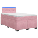 Box Spring Seng med Madras og LED Lyserød 120 x 200 cm Velour - xlshop.dk